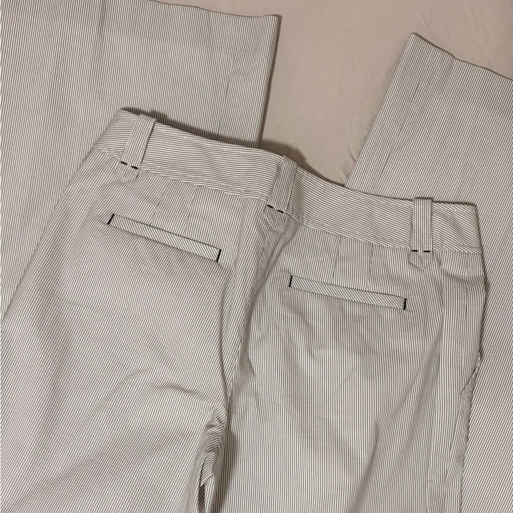 LOFT women’s Pinstriped Cream Chinos